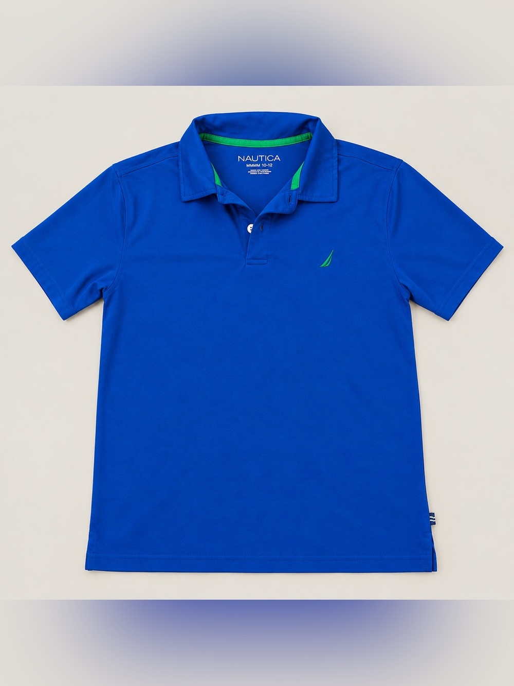 Nautica Youth boys Royal Blue Polo with Green logo Accent